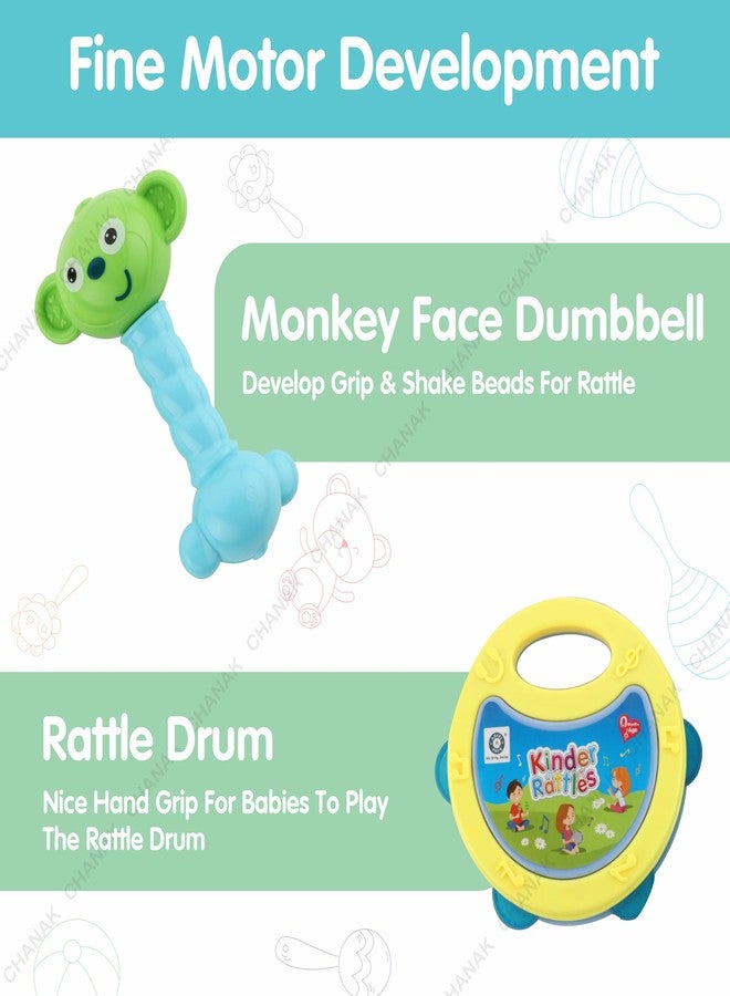 Chanak Baby Kinder Rattle Set for 0-6 Months Old Baby, Non-Toxic, 100% BPA Free, Infant Grab, Spin & Shake Rattles, Colorful Rattles with 2 Pcs, Early Educational Sensory Toy, BIS Approved - Image 3